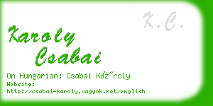 karoly csabai business card